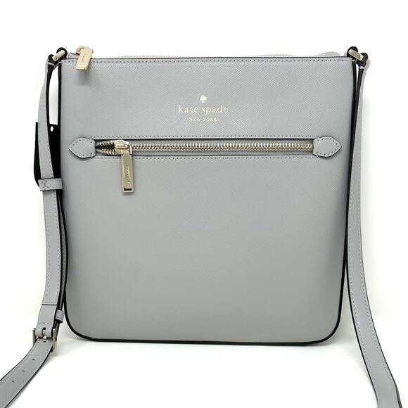 Kate Spade Sadie North South Crossbody in Platinum Grey Leather k7379 - Picture 1 of 7